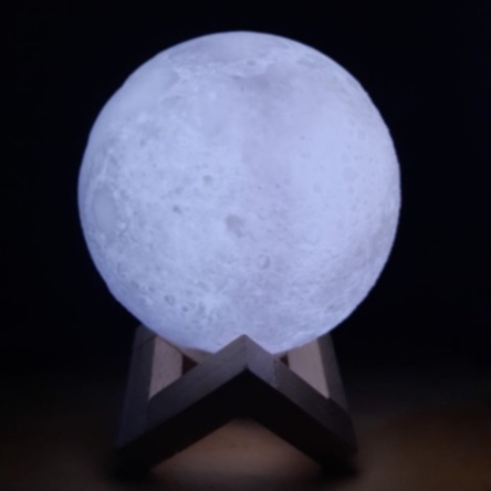 Lampu Tidur Bulan Moon Light 3D Hias Dekorasi Meja Unik 12cm