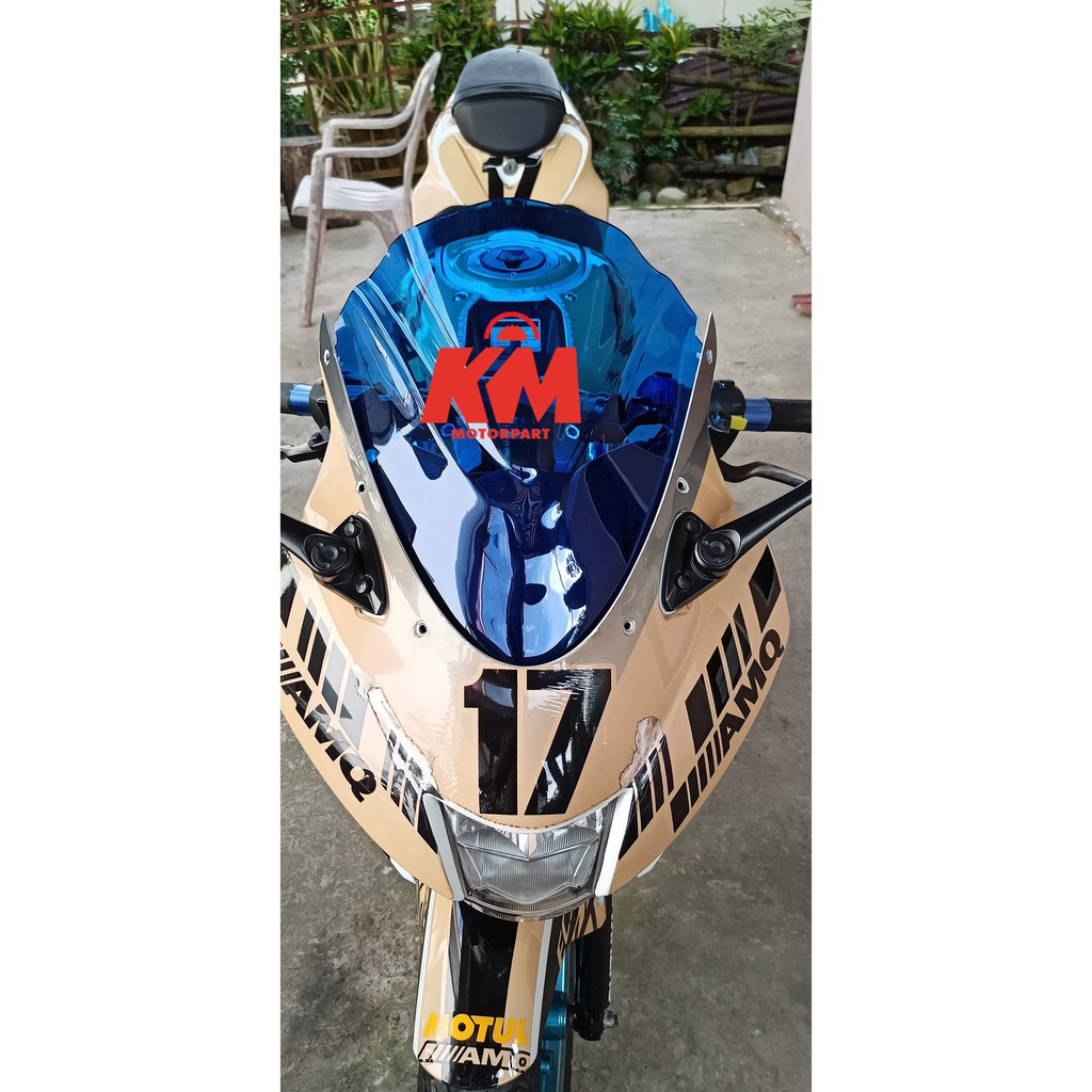 Kaca Visor Windshield Gsx r150 Jenong Hitam Merah Biru Bening Tebal 3 mm Bahan Kaca Mika Akrilik