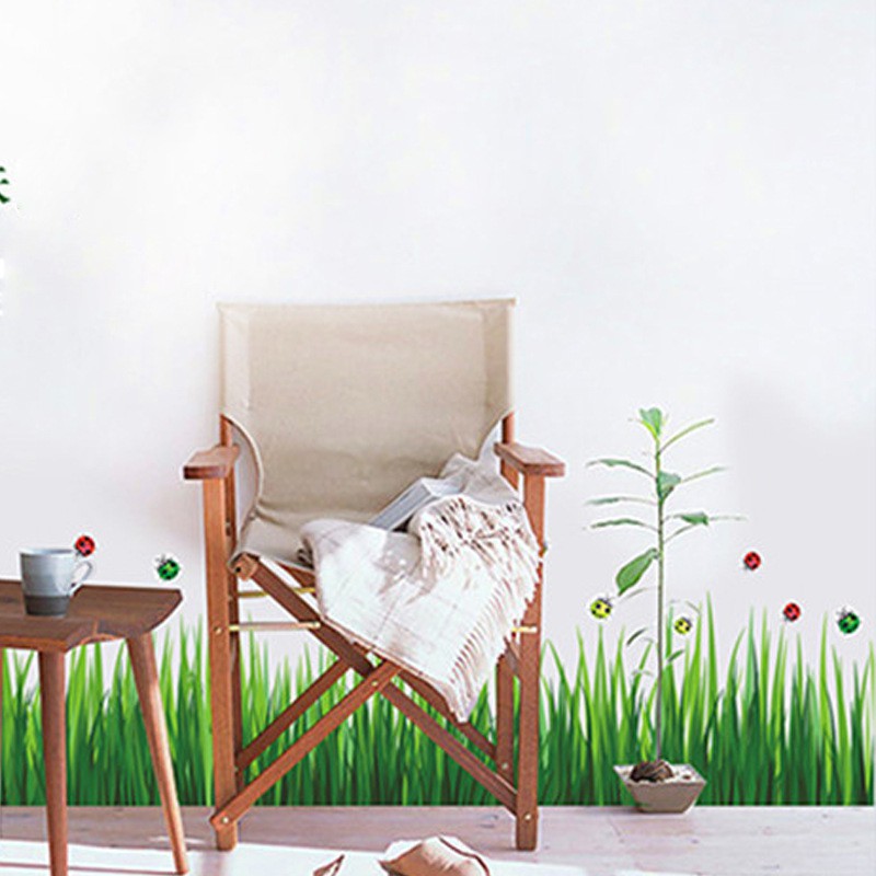 RELIZA WALL STICKER RUMPUT HIJAU GREEN GRASS GARDEN STIKER DINDING AY768