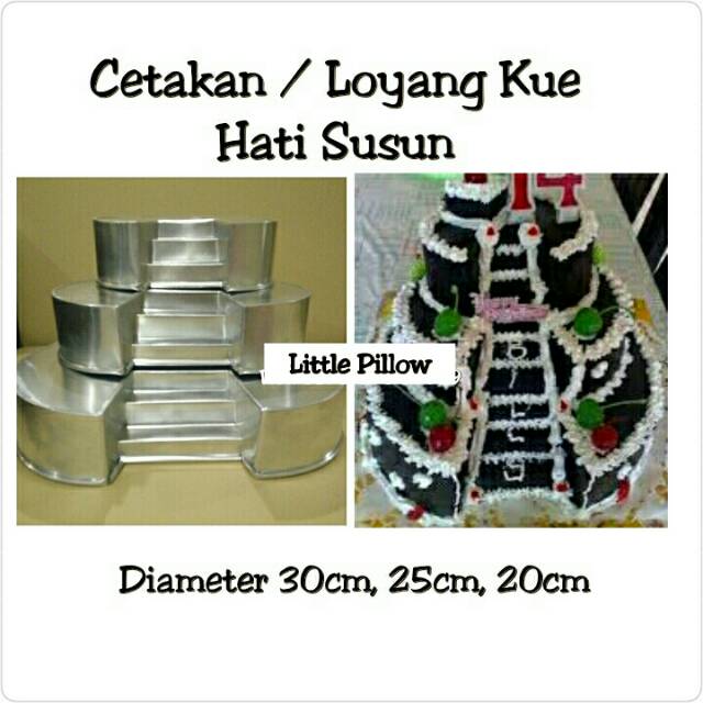 (SUSUN TANGGA HATI) Cetakan Nasi Tumpeng Susun Hati/Loyang Tumpeng Susun/Loyang Kue Hati Susun