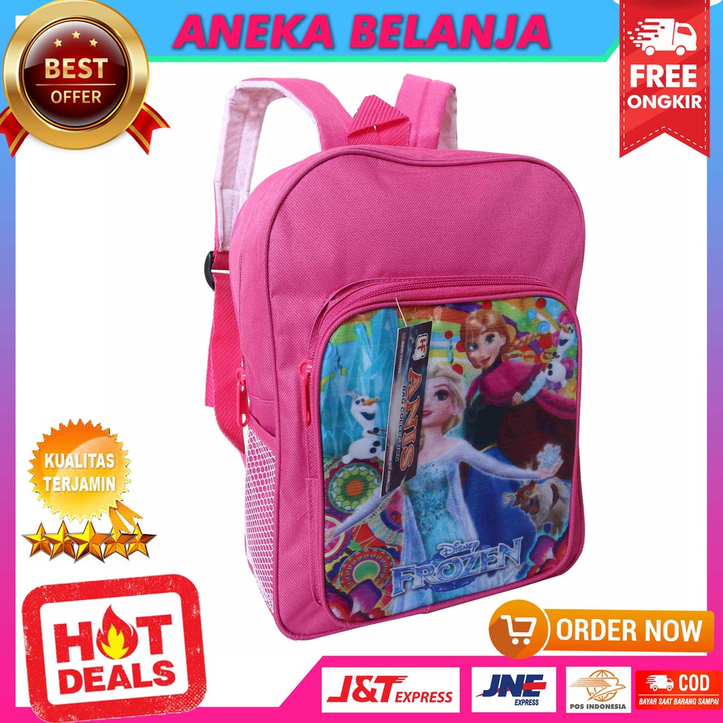 New Arrival Ransel Sekolah Mini Khusus Anak Cewek Gambar Frozen Trendy Lucu Pink Berkualitas Stylish