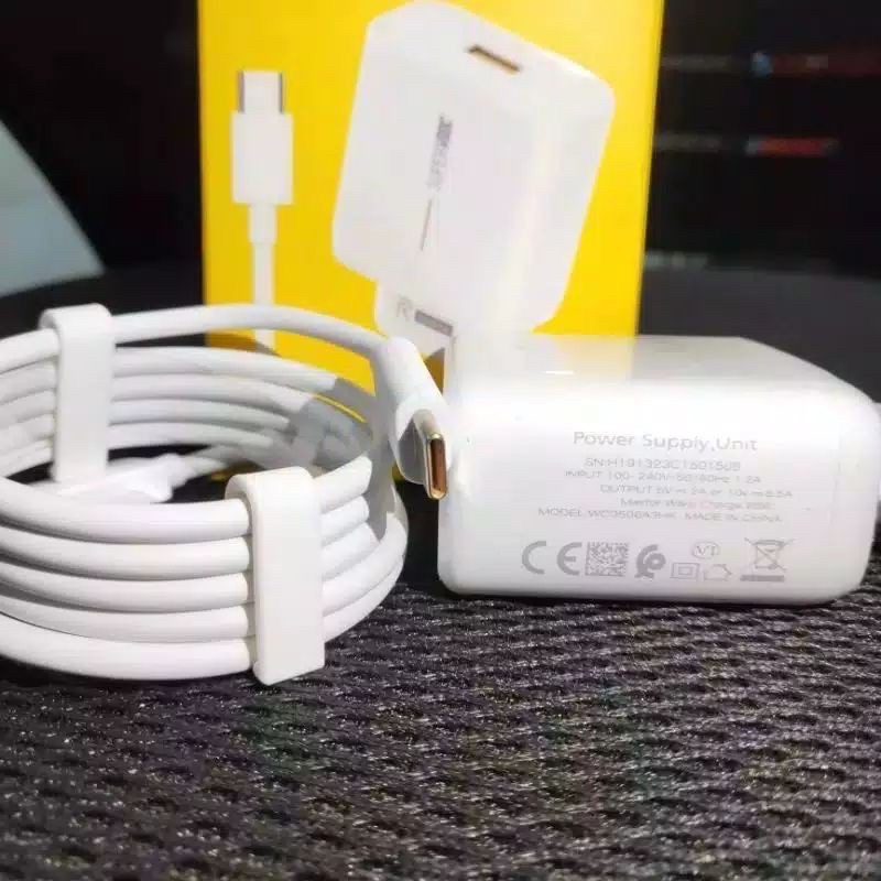 Power Charger Realme Super Vooc Type C 65W Realme X/XT/X2/ 5 Pro/ 6 Pro/ 7/ 7i/ 8/ 8i/ C17/C25/C35