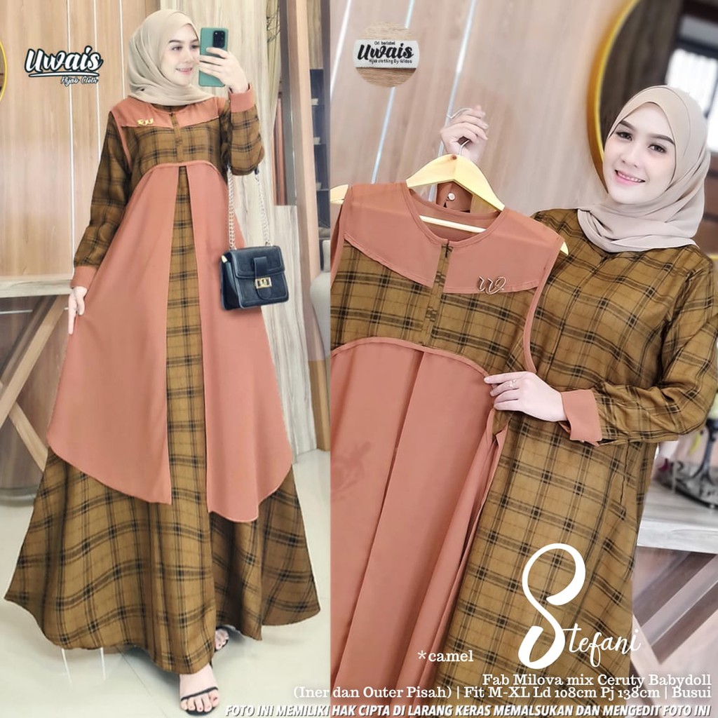 UWAIS GAMIS ORIGINAL | NEW ARRIVAL STEFANI DRESS TERMURAH