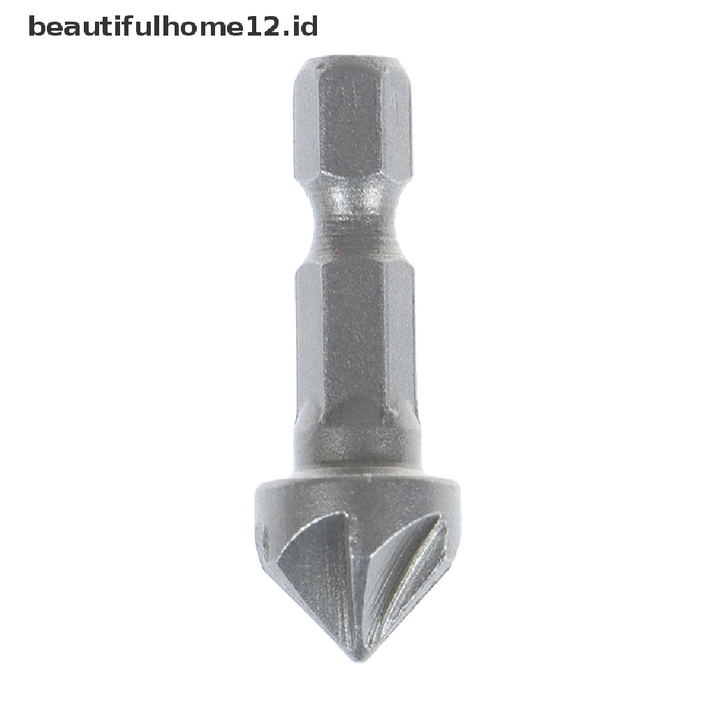 (Beautifulhome12.Id) Mata Bor 6 Flute Countersink Chamfer Gagang Hexagon Untuk Pengerjaan Kayu