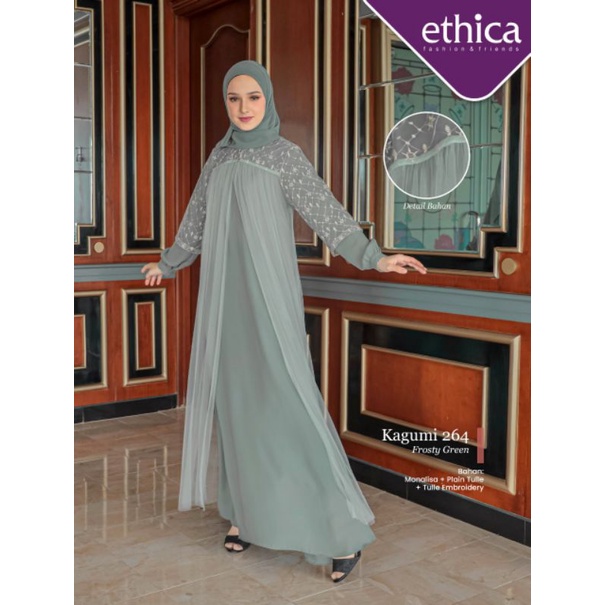 Gamis Ethica Kagumi 264 Frosty Green dan Misty blue