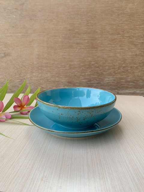  Piring  mangkok keramik  rustic blue Shopee Indonesia