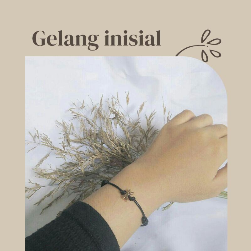 Gelang tali inisial/Gelang couple/Gelang nama/gelang nama inisial