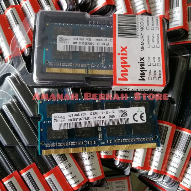 New Sodimm DDR3 4GB PC3L 12800s 1.3v SK Hynix