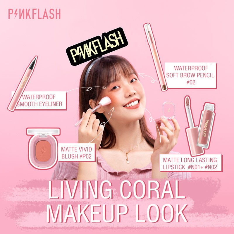 BPOM ORIGINAL PINKFLASH OHMYHONEY BLUSH ON MATTE SHIMMER CHEEK MAKEUP PF - F01