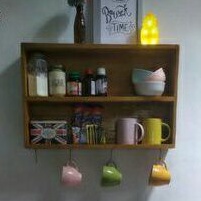 Rak Dinding Gantungan Gelas Kayu Jatibelanda