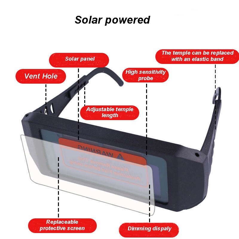 GS8 KACAMATA LAS OTOMATIS AUTO DARKENING SOLDERING GOOGLES MIXXAR 5100B - BLACK