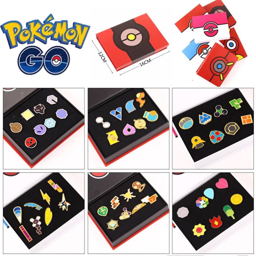 Figure Pokemon Pokeball Figure Badge Pokemon Lencana Pokemon Rencana Pokemon Badge Kanto Badge Johto