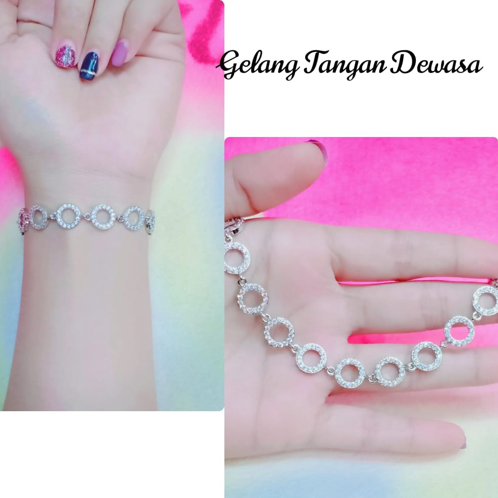 GELANG TANGAN BULAT XUPING LAPIS MAS PUTIH 24K ASLI