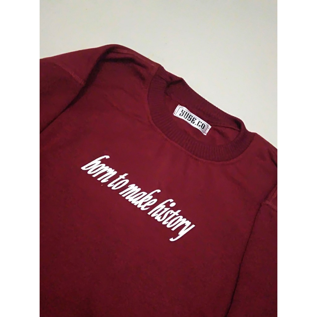 Jaket Crewneck BORN TO MAKE HISTORY – RED Edition Trendy Casual Unisex Good Brand Quality Stylish