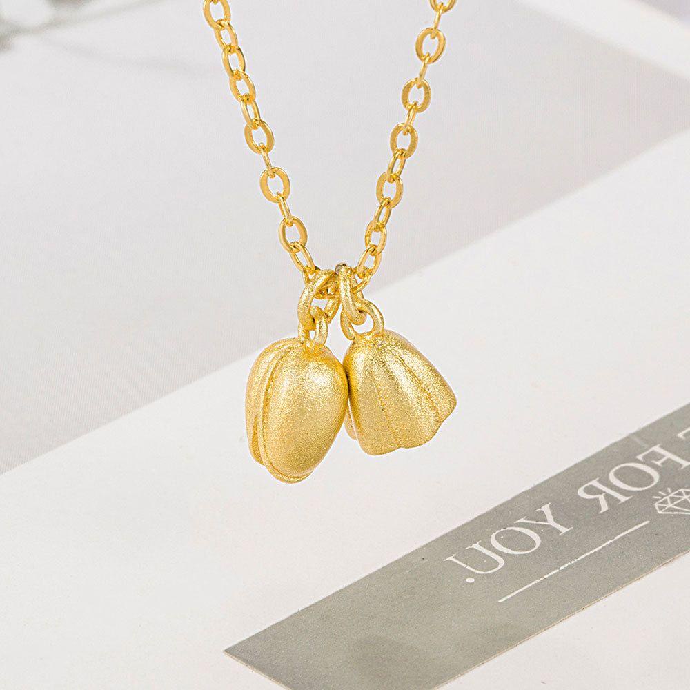 Mxbeauty Kalung Wanita Emas Retro Pandent Elegan Seedpod of the Lotus Perhiasan Fashion Gaya Korea Choker