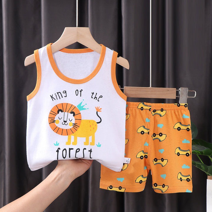 Setelan Baju Bayi Kaos Tanpa Lengan Anak Bahan Adem Usia 0-1 Tahun / Setelan Baju Bayi Newborn / Baju Bayi Import