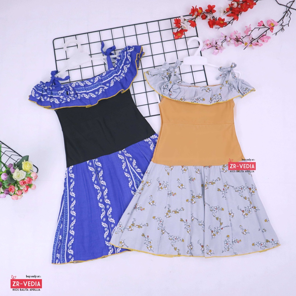 Dress Moza uk Bayi-4 Tahun / Dres Kensi Tanktop Baju Anak Perempuan Cewek Gaun Import Adem Murah