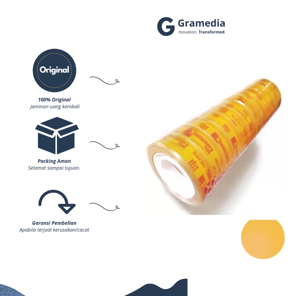 

Gramedia Cikupa - Nachi Stat.Tape 12mm x 10 y/pcs/12pcs