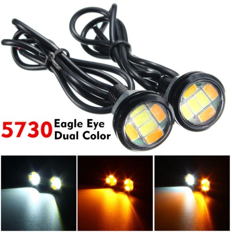 LAMPU DRL Mata Elang 2 warna 2 in 1 eagle eyes Sen Sein Senja Mobil Motor DC