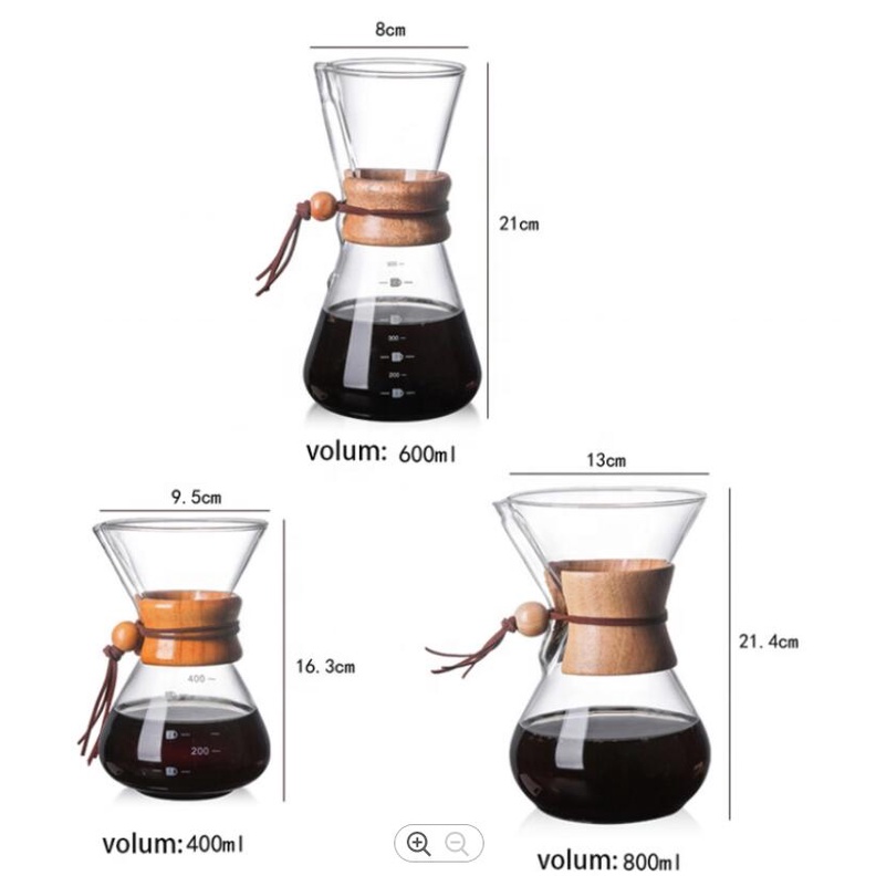 Teko Kopi Pot Kaca Coffee Drip V60 Kapasitas 400ml dan 600ml