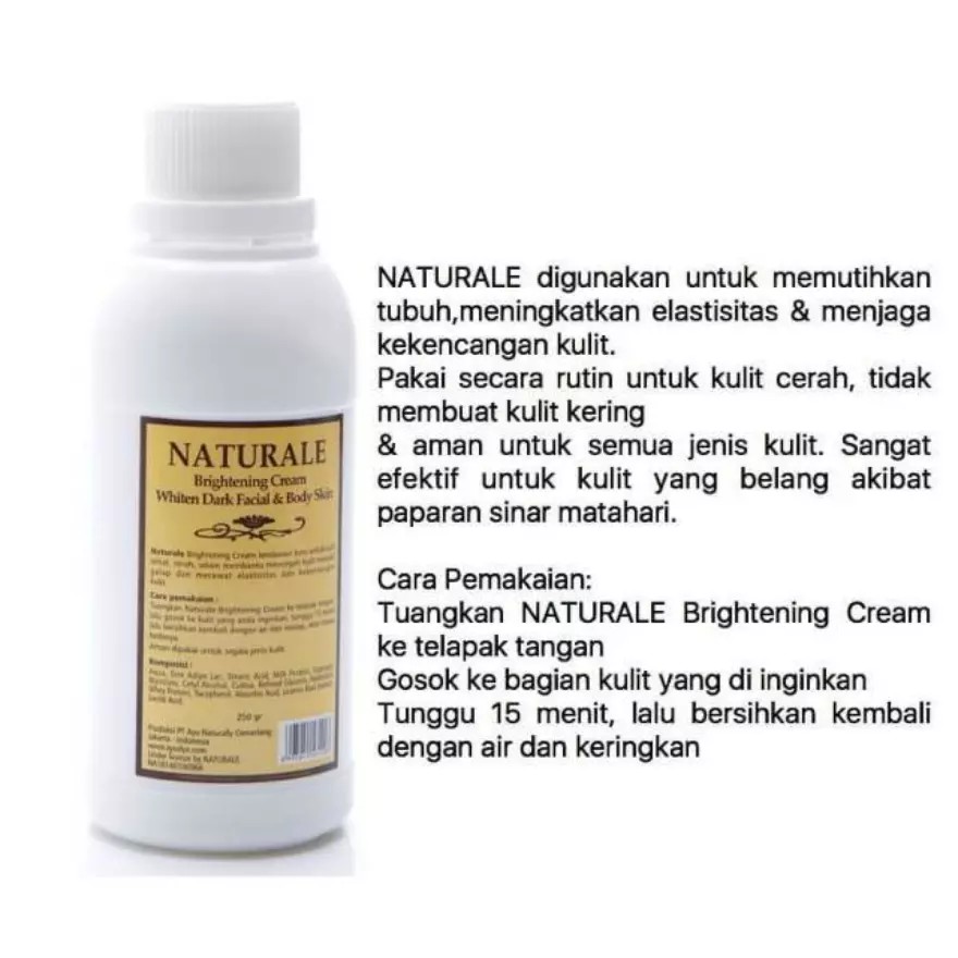 NATURALE BLEACHING BRIGHTENING CREAM 1000gr