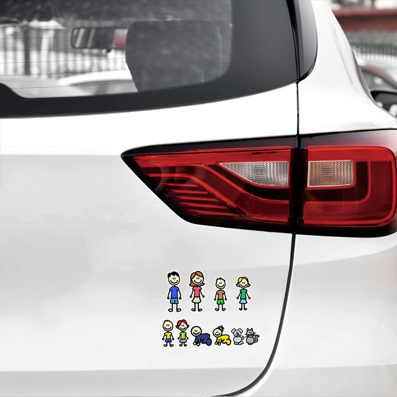 DIY Car Stickers Interesting Family Covering The Body of Fashion Styling Decals Cartoon Creativity Personality PVC,20cm*15cm