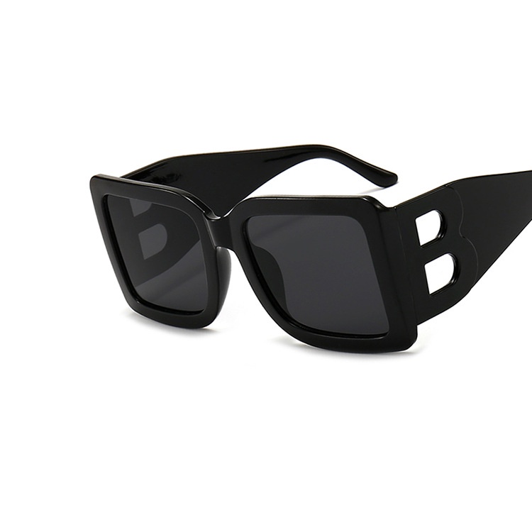 Kacamata Hitam Desain Huruf B Gaya retro Eropa Amerika Untuk Pria Dan Wanita