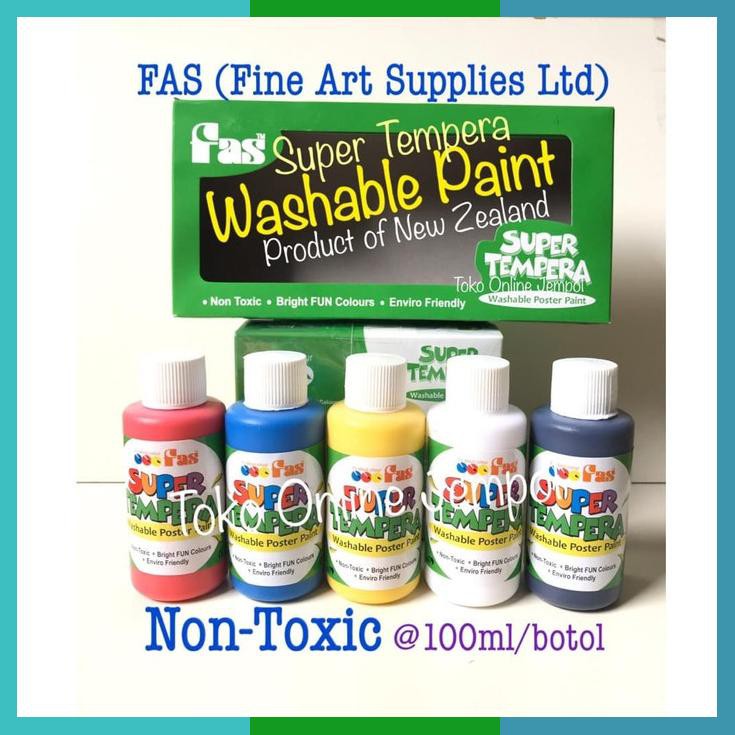 

Washable Finger Paint 5 Warna Cat Non Toxic Fas Super Tempera Atk942Fs