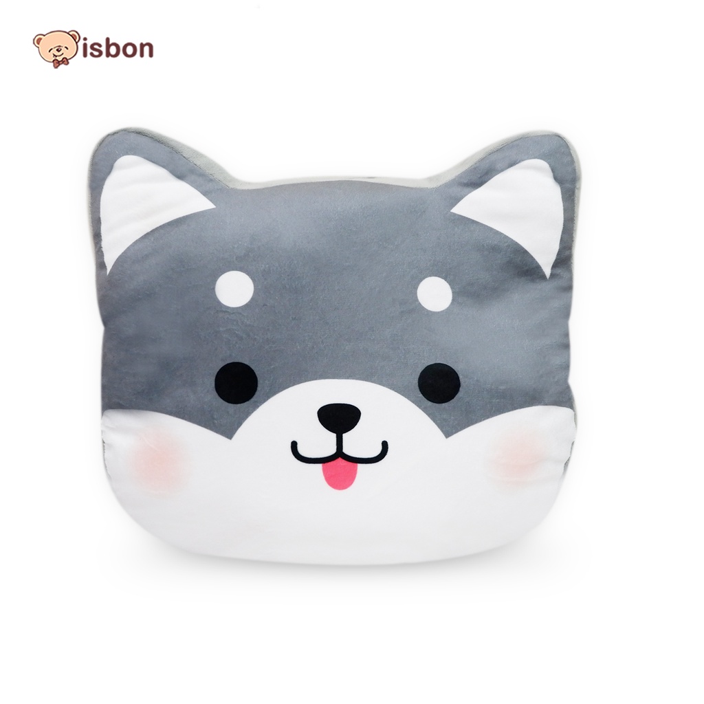 Balmut Bantal Selimut Karakter Kepala Husky Warna Abu Abu Cocok Untuk Traveling  Bahan Halus Non Alergi By Istana Boneka