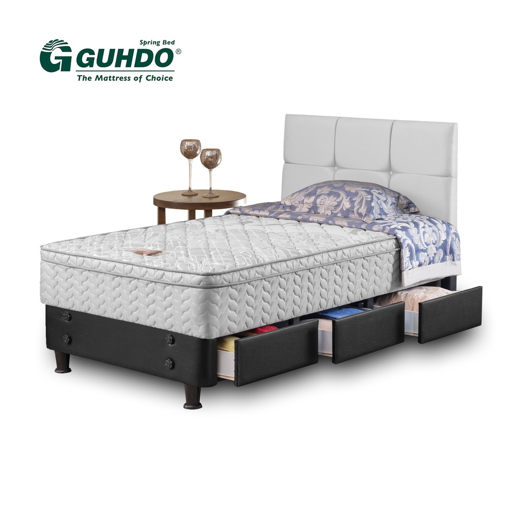 Spring Bed Guhdo Standard Plush Top Drawer Bed Caserta - Bed Set
