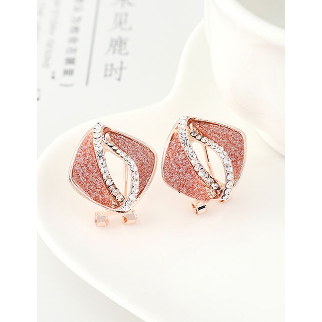 LRC Anting Tusuk Fashion Kite Cutout Gold Stud Earrings With Diamonds Y63754