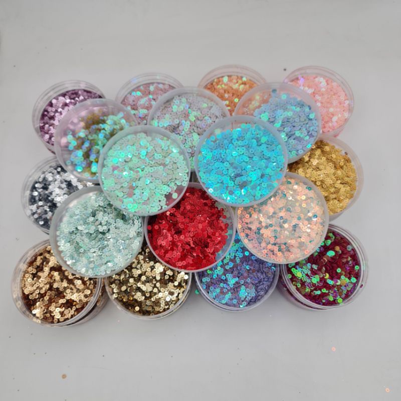 PAYET SEQUIN RAMBOCI bentuk PIRING FLAT - KILAU kualitas CANTIK per10gram