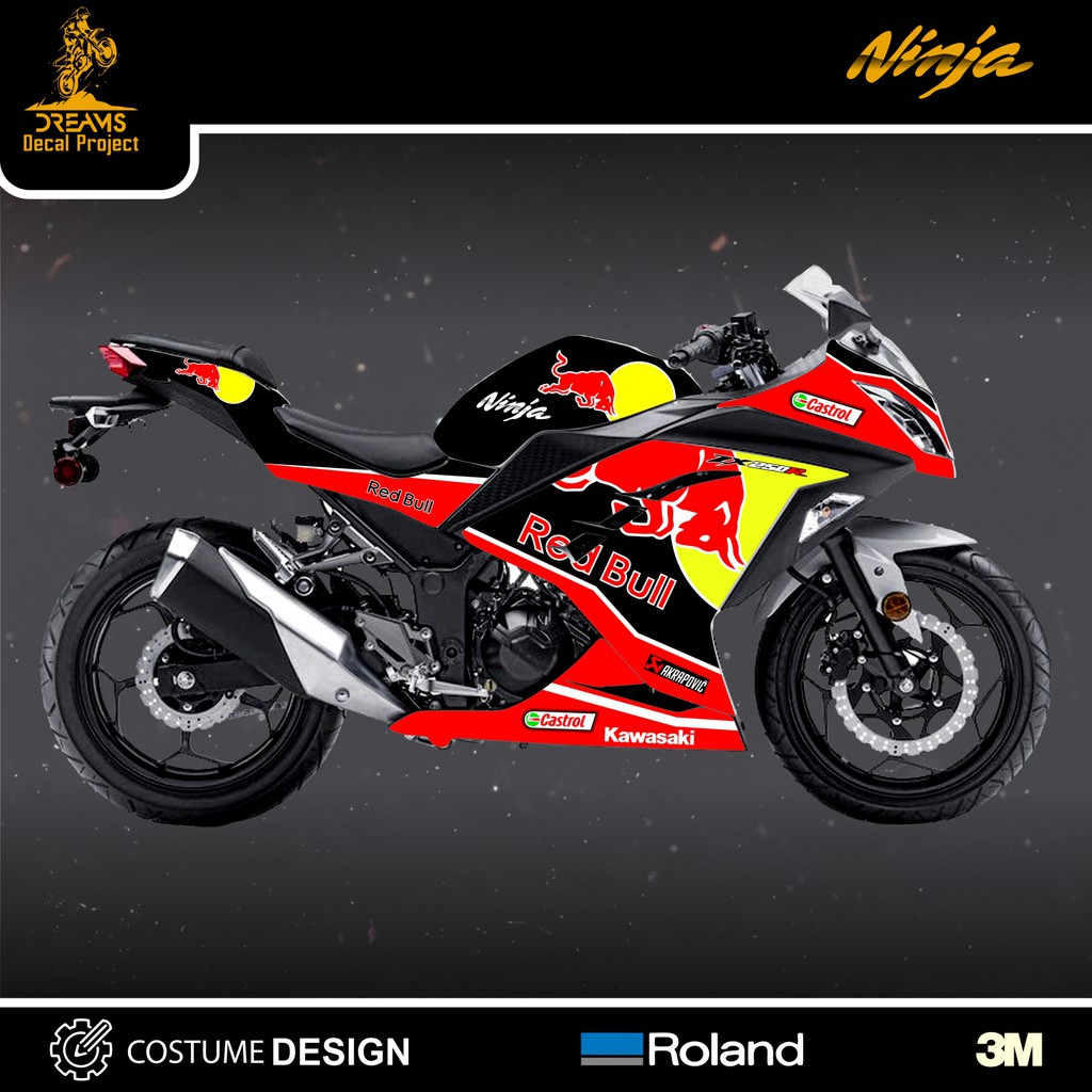 Decal Ninja 250 FI Red Bull Black