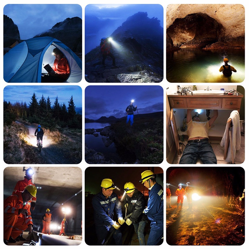 Lampu Senter Kepala Led Cob Anti Air Usb Rechargeable Untuk Lari / Bersepeda / Memancing / Camping / Hiking