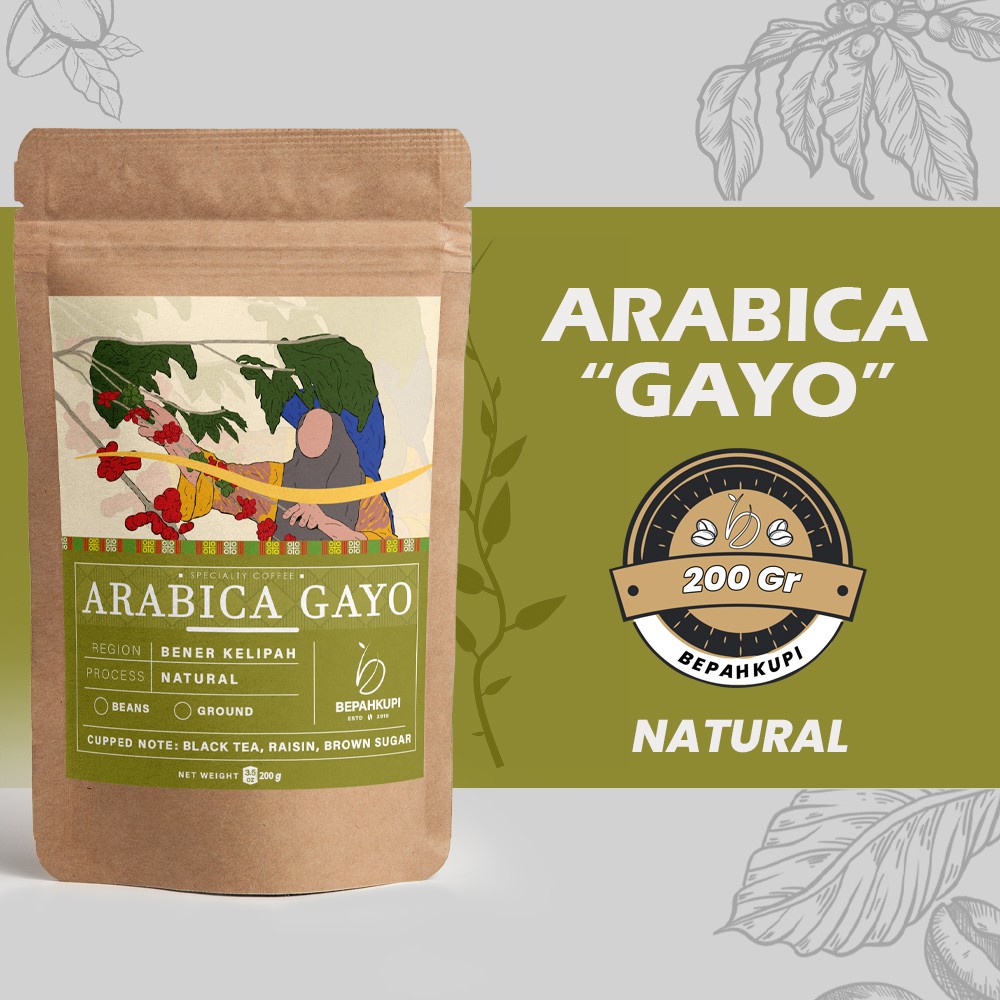 

Kopi Arabika Gayo Natural BEPAHKUPI 100-200 gr - Natural Arabica Coffee || Biji Sangrai/Bubuk Kopi
