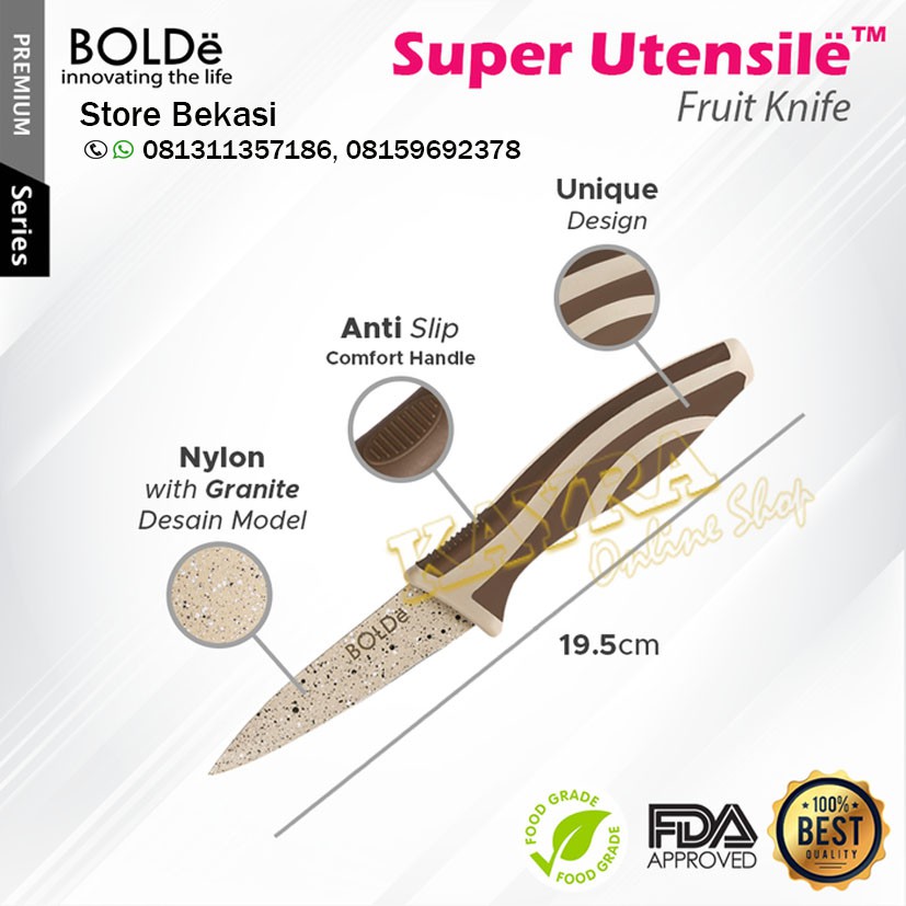 BOLDe Super Utensil Electra Series 1 Set Pisau dan Gunting