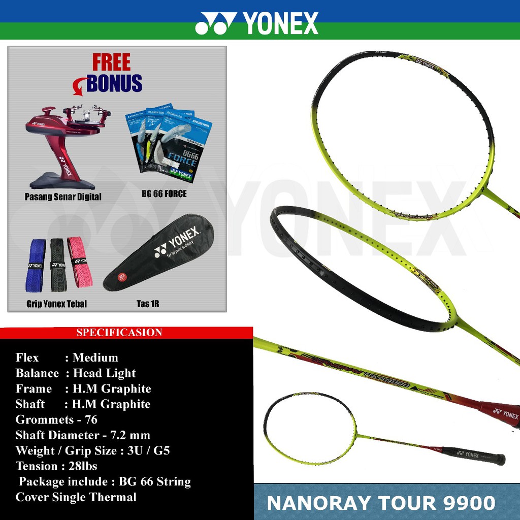  YONEX  NANORAY TOUR 9900 RAKET  BADMINTON  ORIGINAL  Shopee 