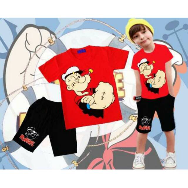 JL203 Pakaian Baju Setelan Stelan Anak Laki Laki London Kids Popeye