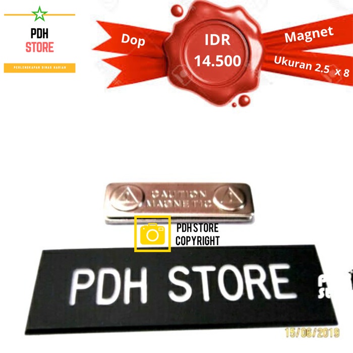 

Murah Papan Nama / Nama Dada Doff 2.5 X 8 Cm Magnet - Idr : 14.5K/Pcs Trendi