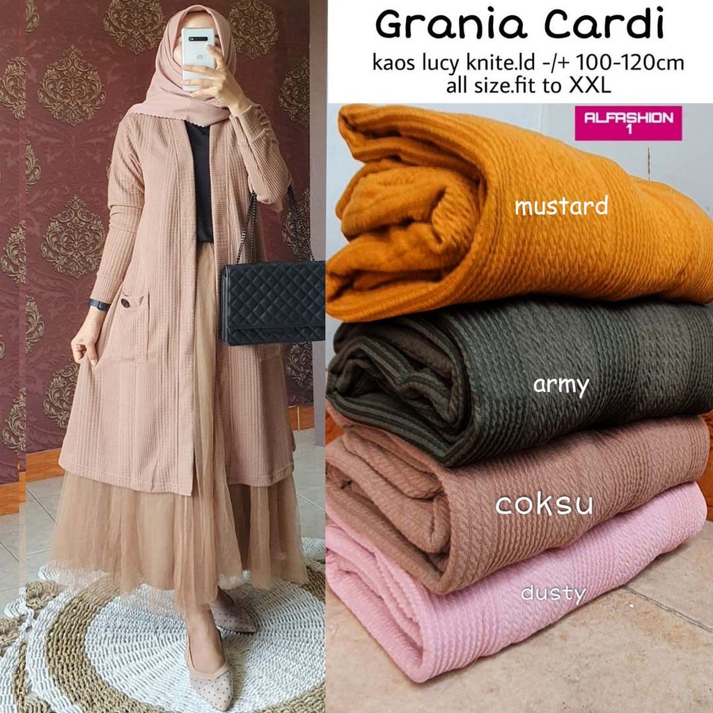 Outer Cardigan Wanita Celsia Mango Knit Import Tebal Nyaman di Pakai Fashion Muslim Hijab Cardy-GRANIA COKSU