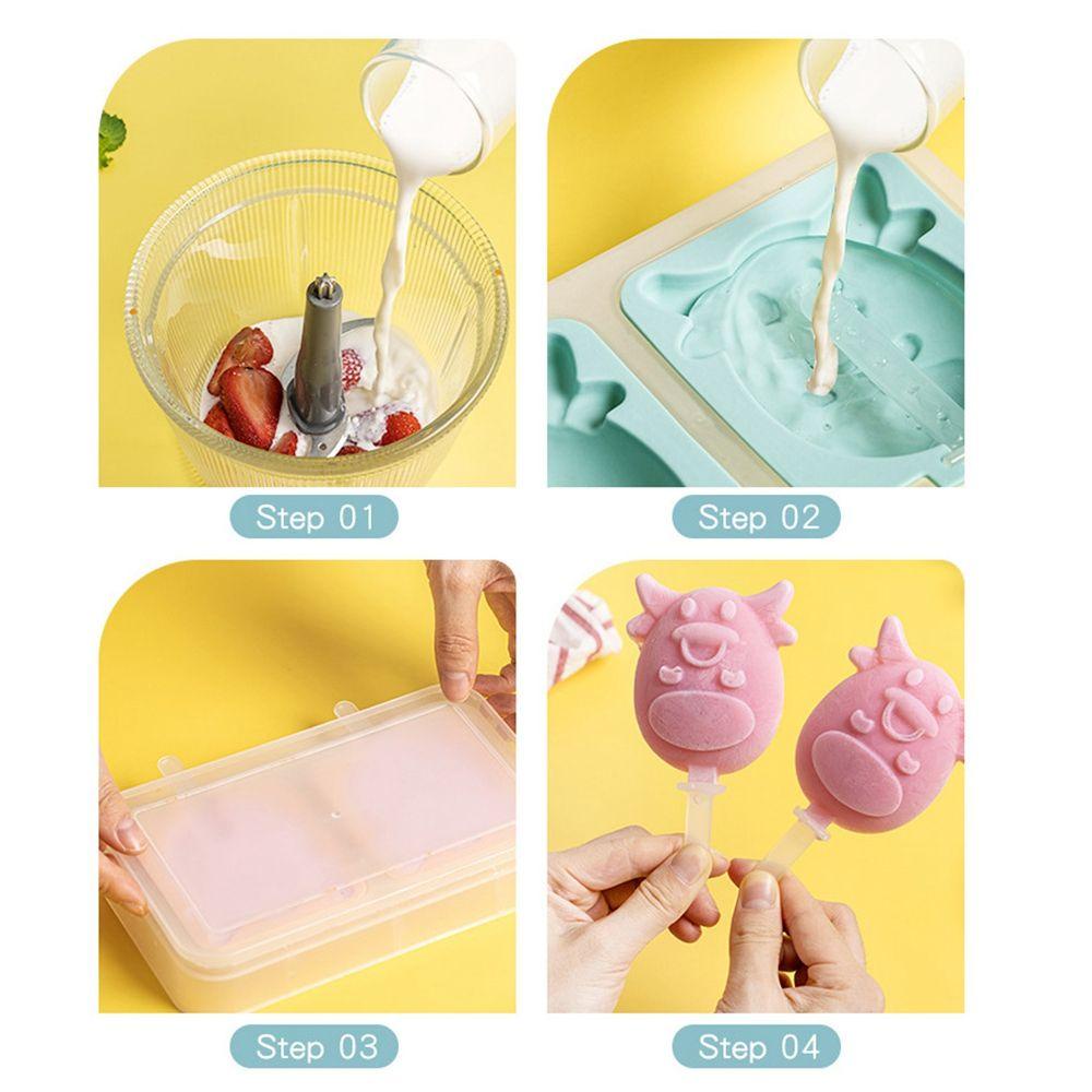 【 ELEGANT 】 Alat Es Krim Lucu Handmade Bakeware Dessert Freezer Chocolate Mousse Ice Pop Cube