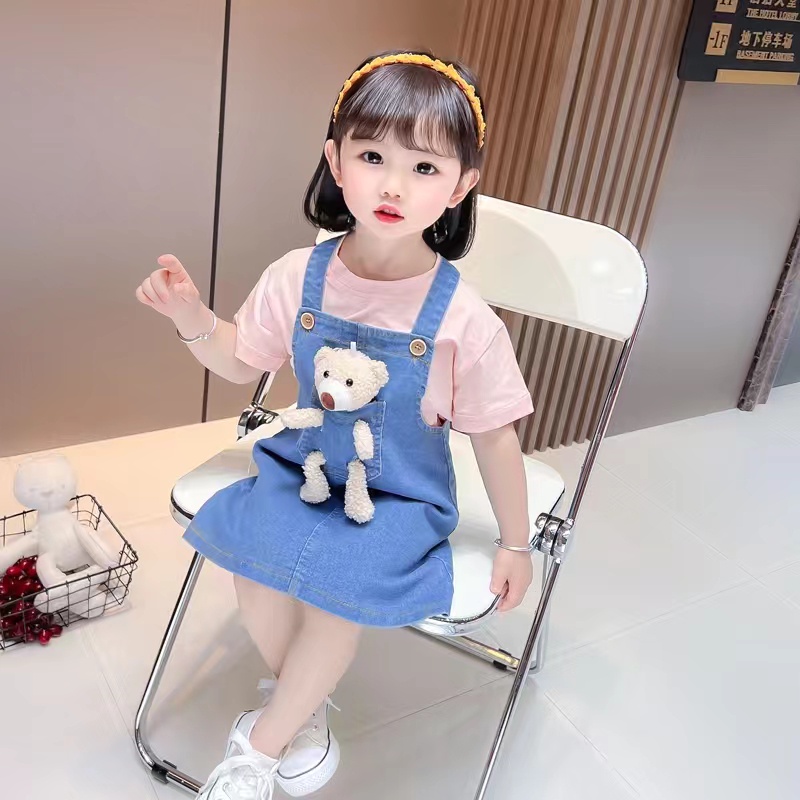 Setelan Overal Anak Cewek Import 4-8th / Baju Overall Boneka Anak Murah / Baju Anak Cewek Import