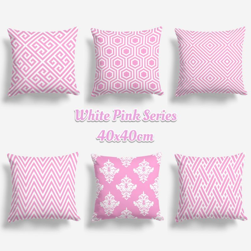 SARUNG Bantal Sofa Pink Abstrak 40X40cm Cushion Pillow