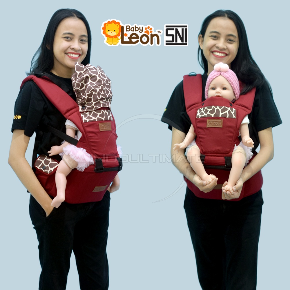 5in1 Way BABY LEON Gendongan Hipseat Bayi + Pelindung Kepala BY-490 Gendongan Bayi Model Terbaru Gendongan Bayi Depan Duduk Gendongan Bayi Samping Gendongan Multifungsi Gendongan Bayi Instan Anti Pegal Baby Carrier BY-6088