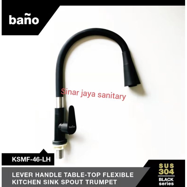 Kran sink bano stainless sus 304 hitam / Keran sink flexible stainless