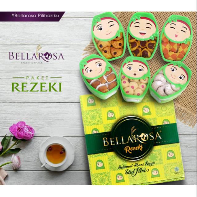 Paket kue kering bellarosa Rezeki toples unik