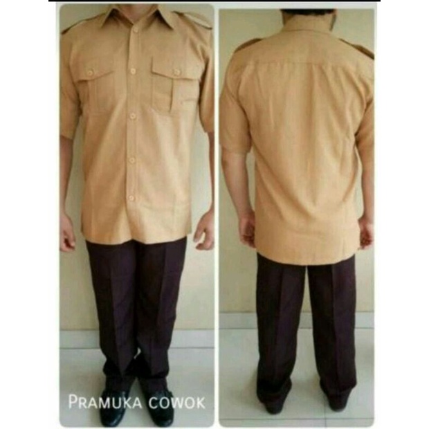 Seragam Pramuka pria || Seragam Guru pramuka Pria FREE BADGE