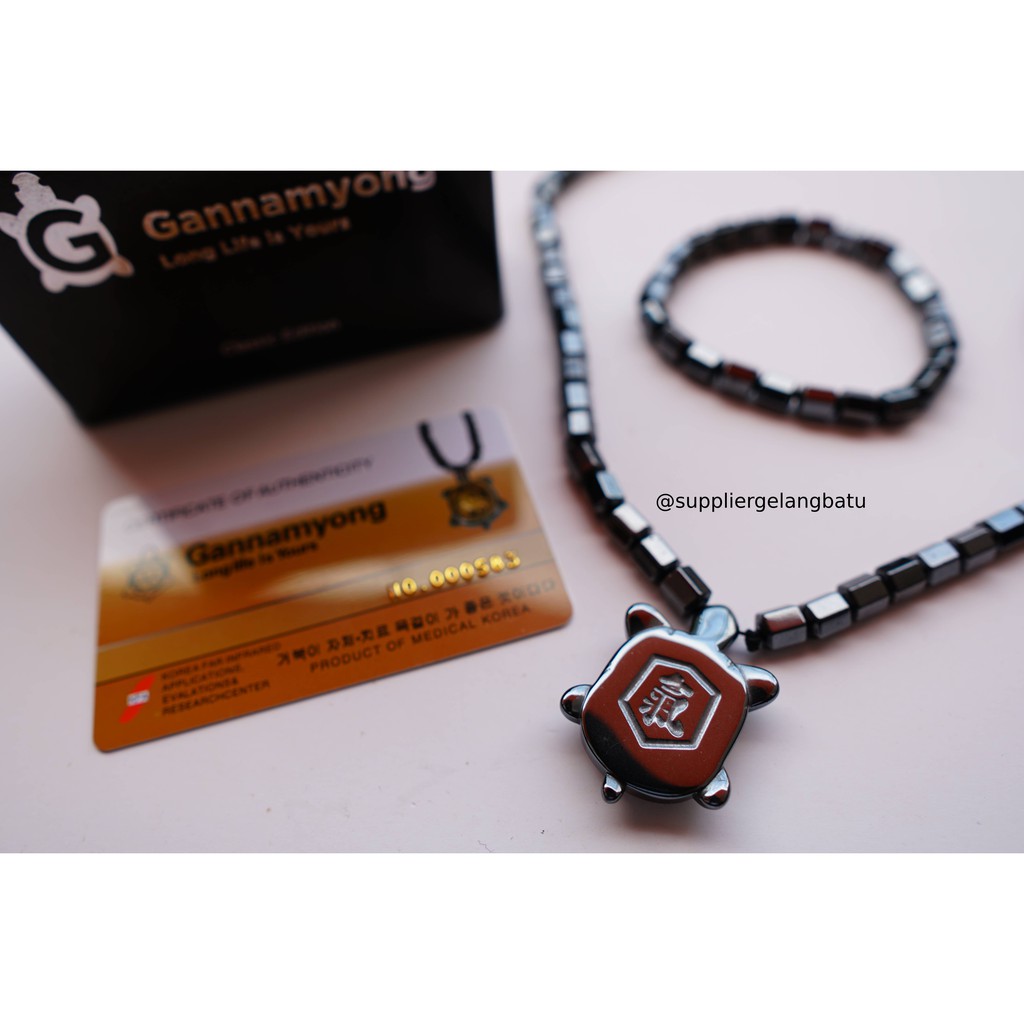Gannamyong Kalung KURA BIRU SILVER sertifikat ktp terapi darah MAGNET
