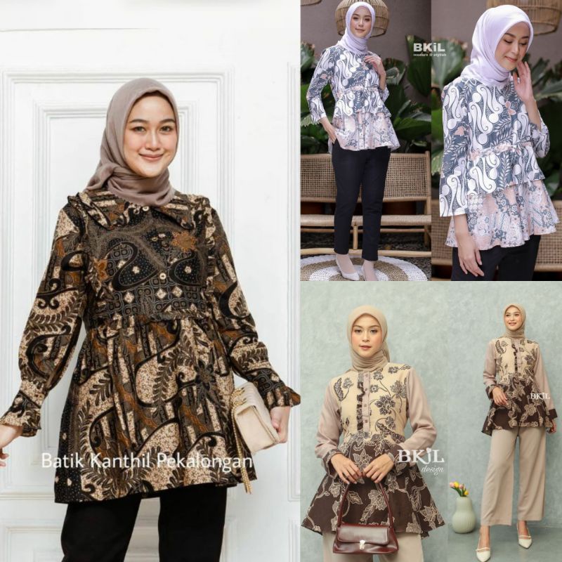tey-17 Batik wanita ASJ SA HRB026 baju batik wanita moderen casual size M L XL XXL