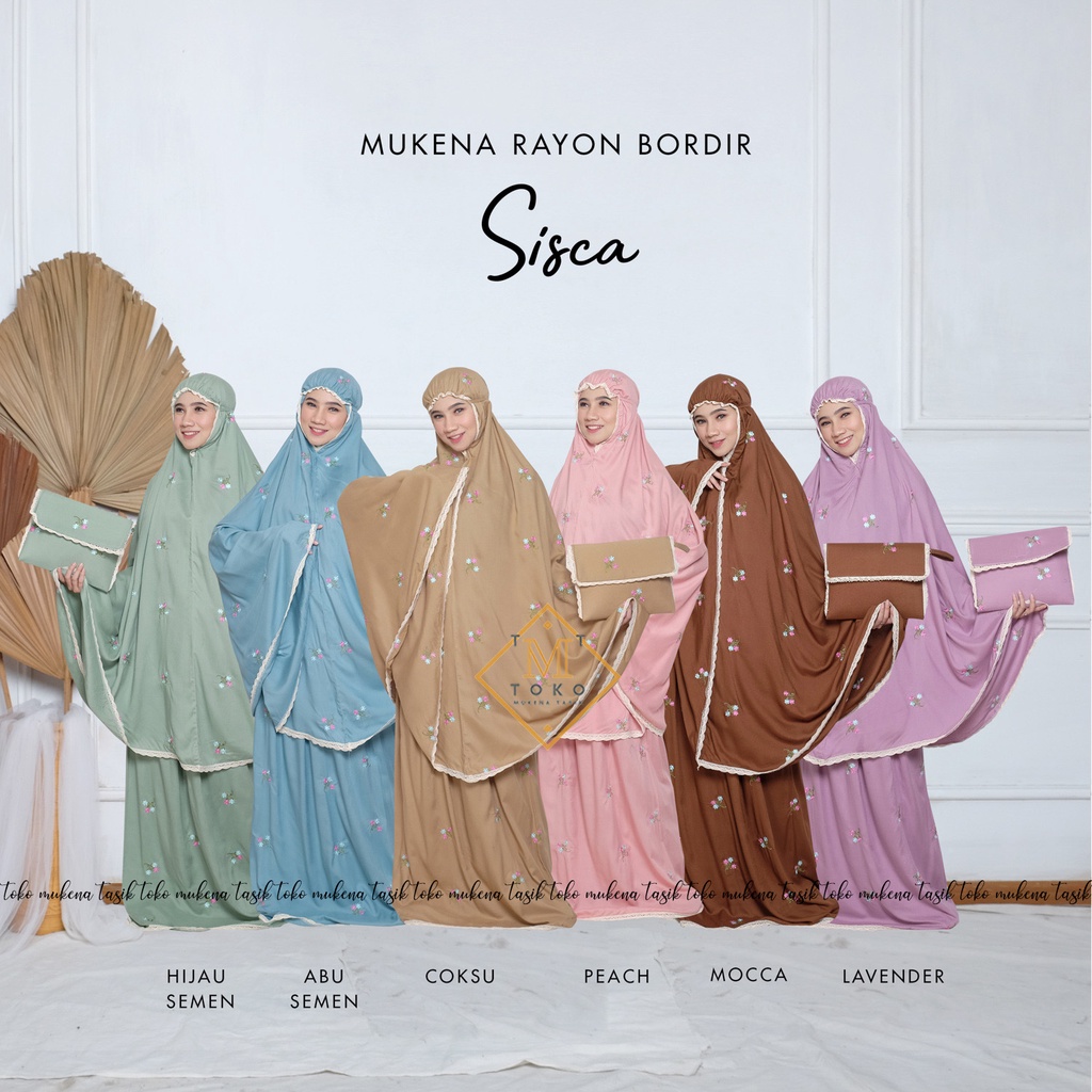 TOKO MUKENA TASIK - MUKENA SISCA | MUKENA RAYON BORDIR DEWASA SISCA BUNGA